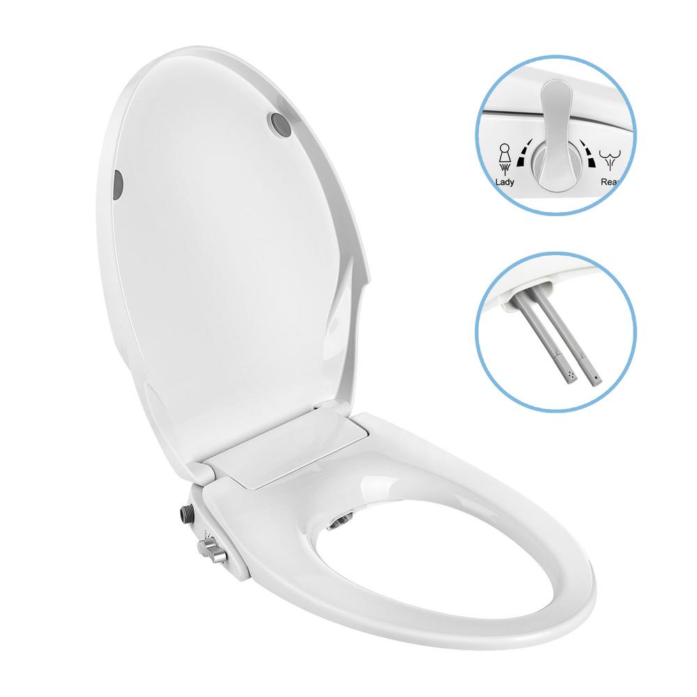 Empava Non Electric Bidet Seat For V Shape Elongated Toilets In White