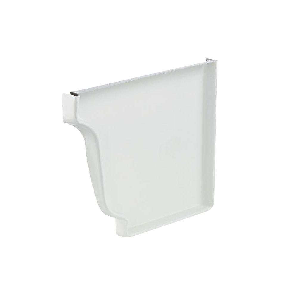 Amerimax Home Products Pro In White Aluminum Right End Cap P The Home Depot