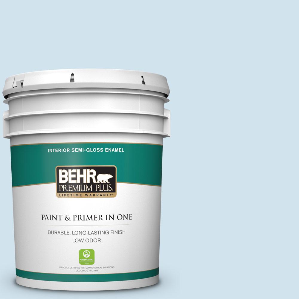 Behr Premium Plus 5 Gal 550a 1 Sea Sprite Semi Gloss Enamel Low 550a 1 Sea Sprite Semi Gloss Enamel Low Odor Interior Paint And Primer In One