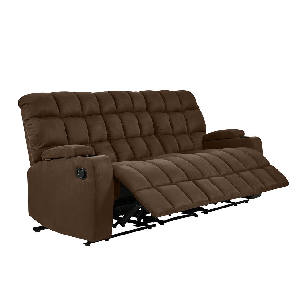 Prolounger 3 Seat Dark Brown Microfiber Wall Hugger Storage