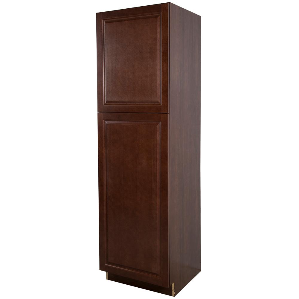 Hampton Bay Benton Embled 24 In X 84 6 Pantry Cabinet With Adjule Shelves Amber Bt2484p Rc The Home Depot X 84 In 24 6 Pantry Cabinet