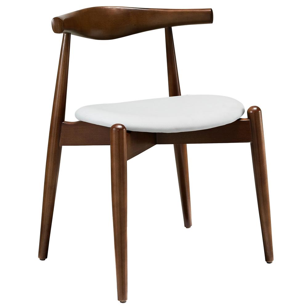 Modway Stalwart Dark Walnut White Dining Side Chair Eei 1080 Dwl Whi Modway Stalwart Dark Walnut White Dining Side Chair