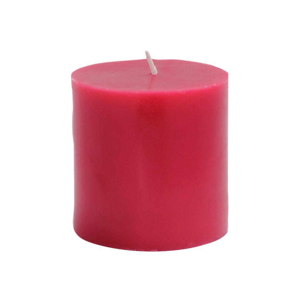 Zest Candle 3 in. x 3 in. Red Pillar Candles Bulk (12Case)CPZ076_12 The Home Depot