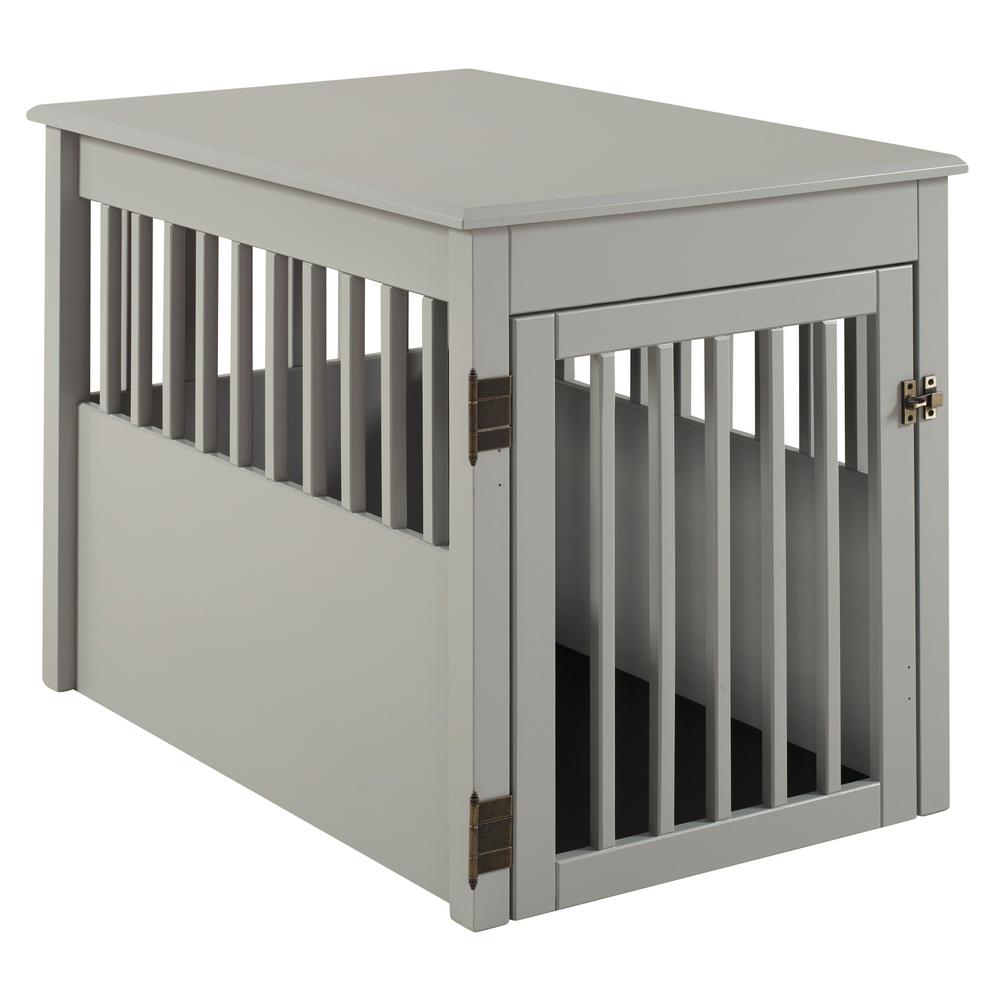 grey dog cage