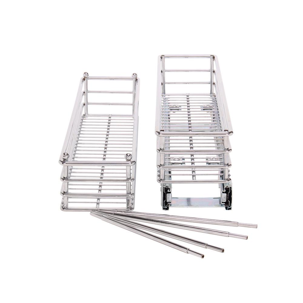 Design Trend 5 In Deep 2 Tier Sliding Organizer Kd In Chrome