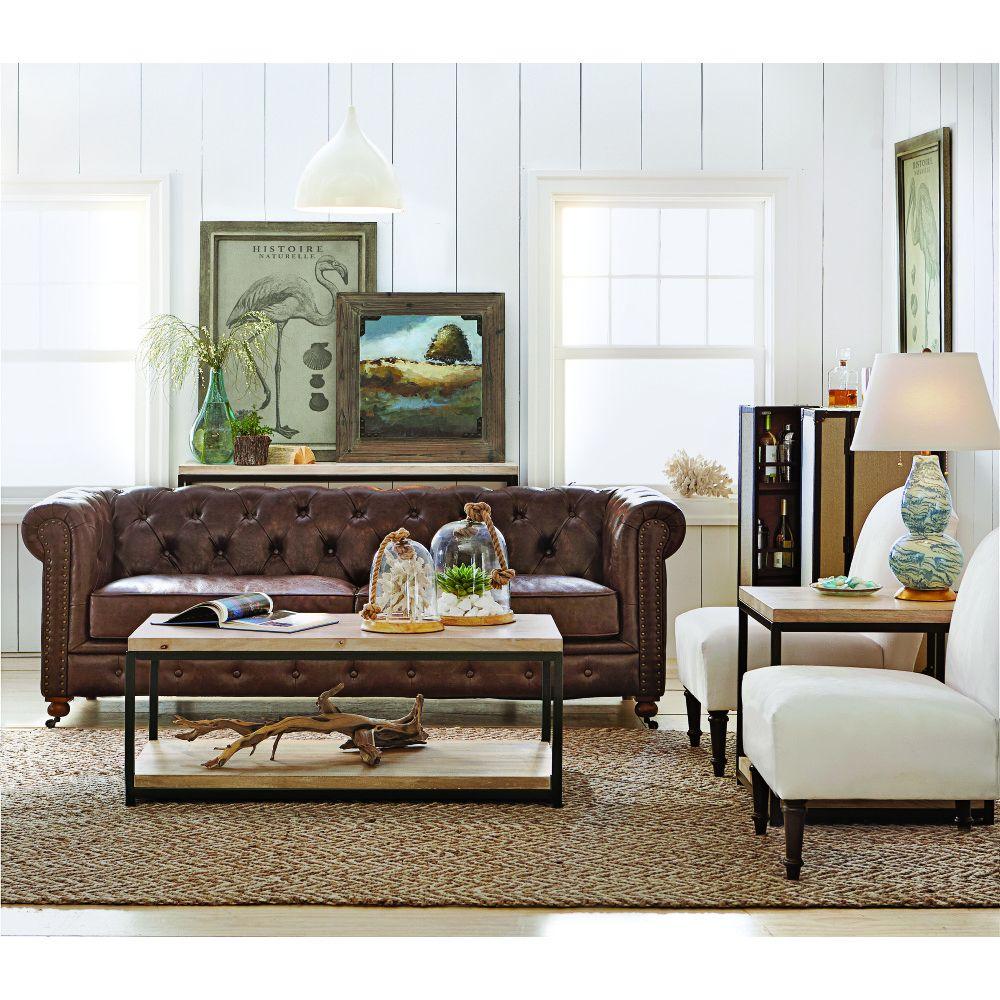  Home  Decorators  Collection  Gordon  Brown Leather Sofa  