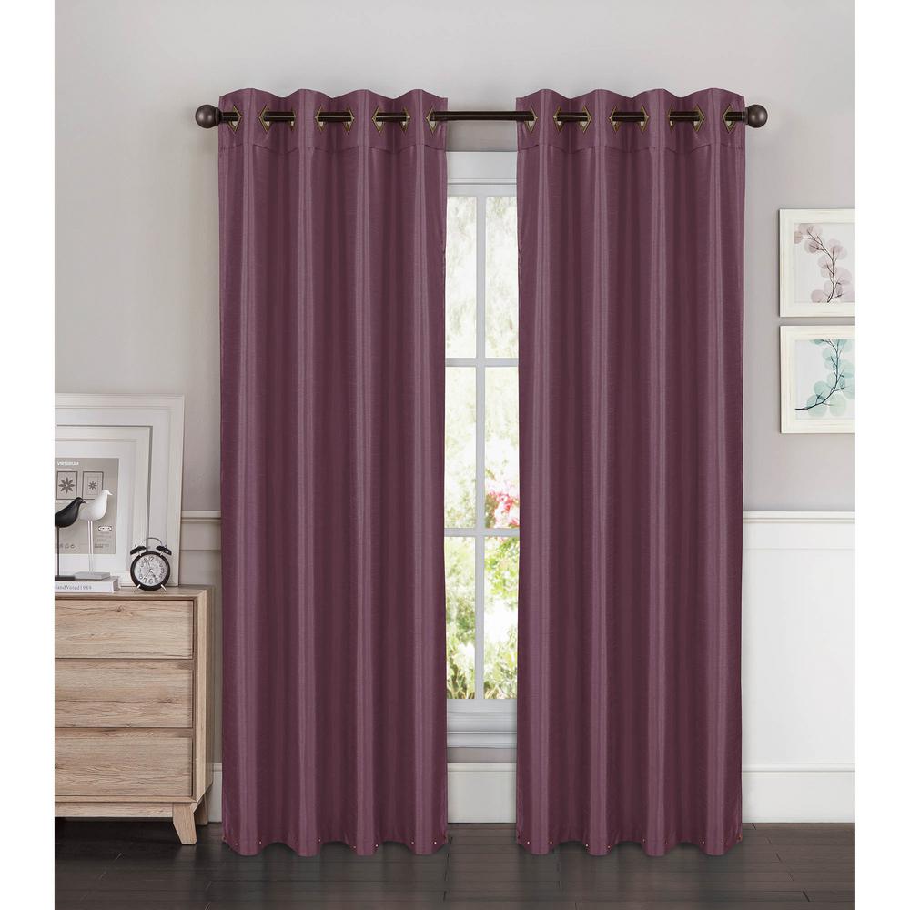 Window Elements SemiOpaque Kim Faux Silk Extra Wide 84 in. L Grommet
