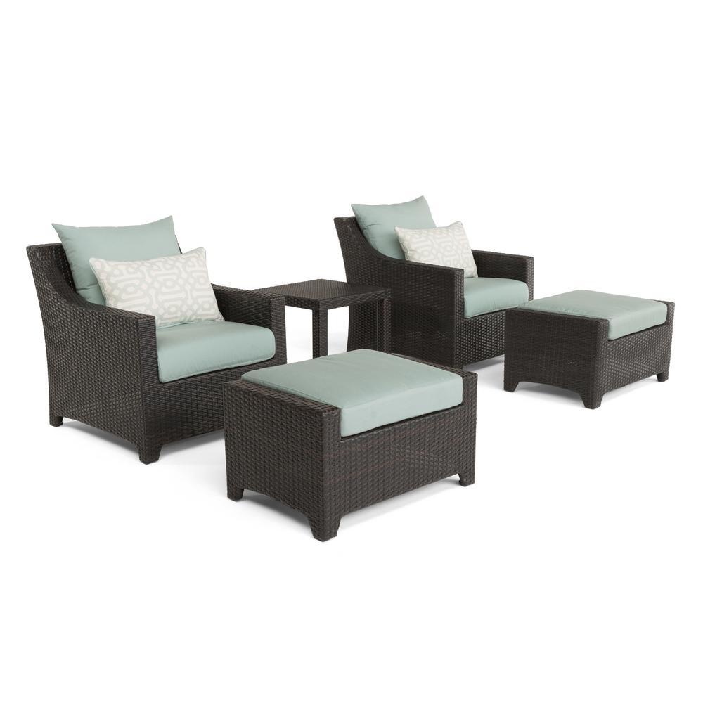 Rst Brands Deco 5 Piece All Weather Wicker Patio Club Chair And