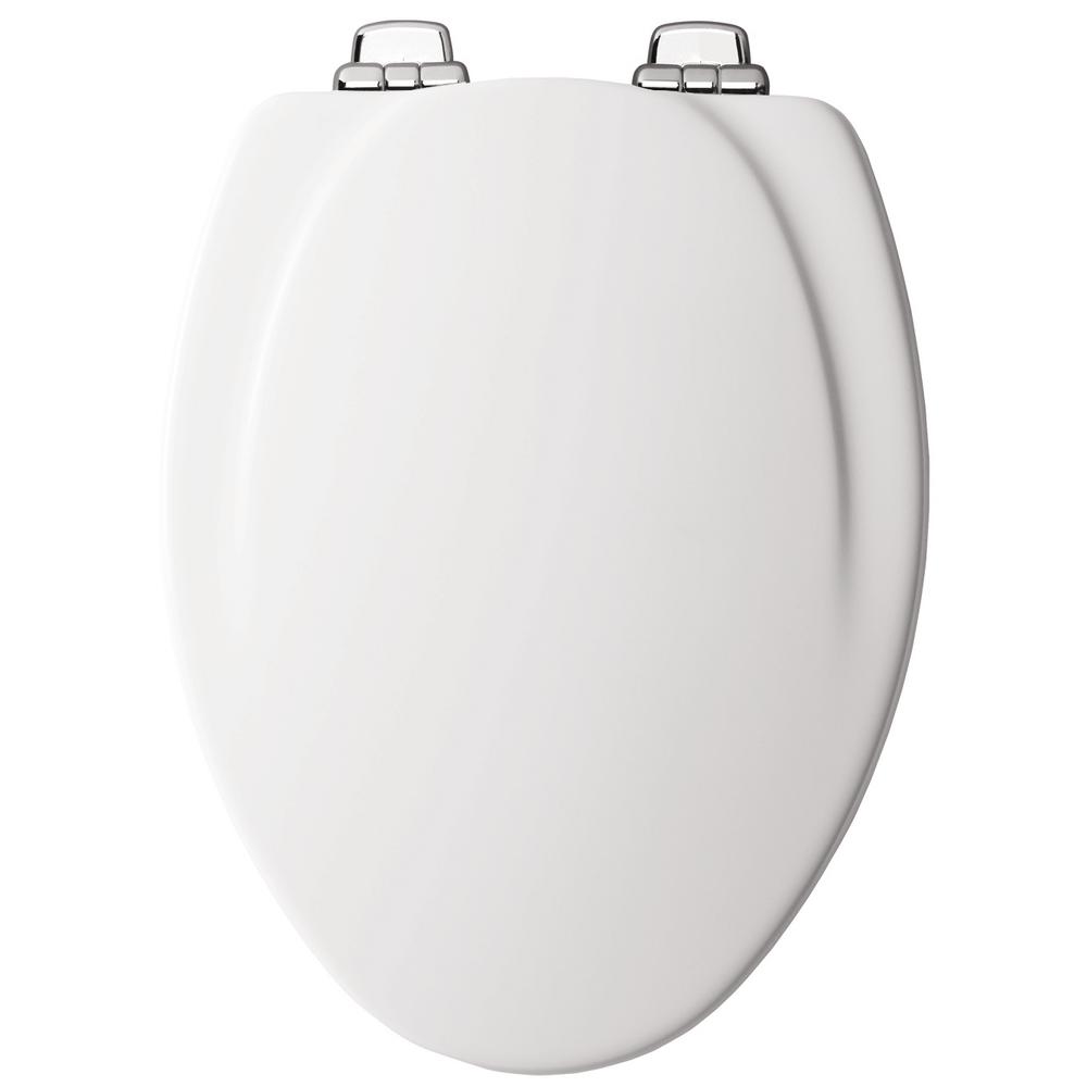 BEMIS Slow Close Elongated Closed Front Toilet Seat in ...