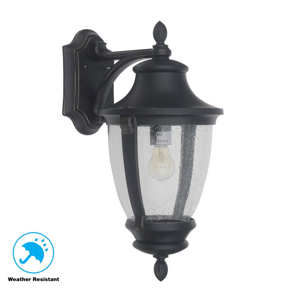 Wilkerson 1-Light Black Outdoor Wall Mount