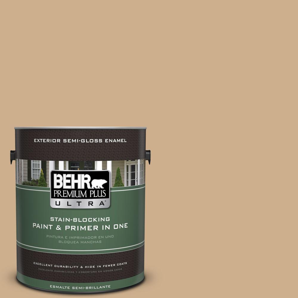 BEHR Premium Plus Ultra 1-gal. #PPU7-20 Raffia Ribbon Semi-Gloss Enamel ...