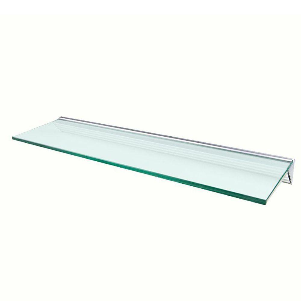 Wallscapes Glacier Opaque Glass Shelf with Silver Bracket Shelf Kit (Price Varies By Size