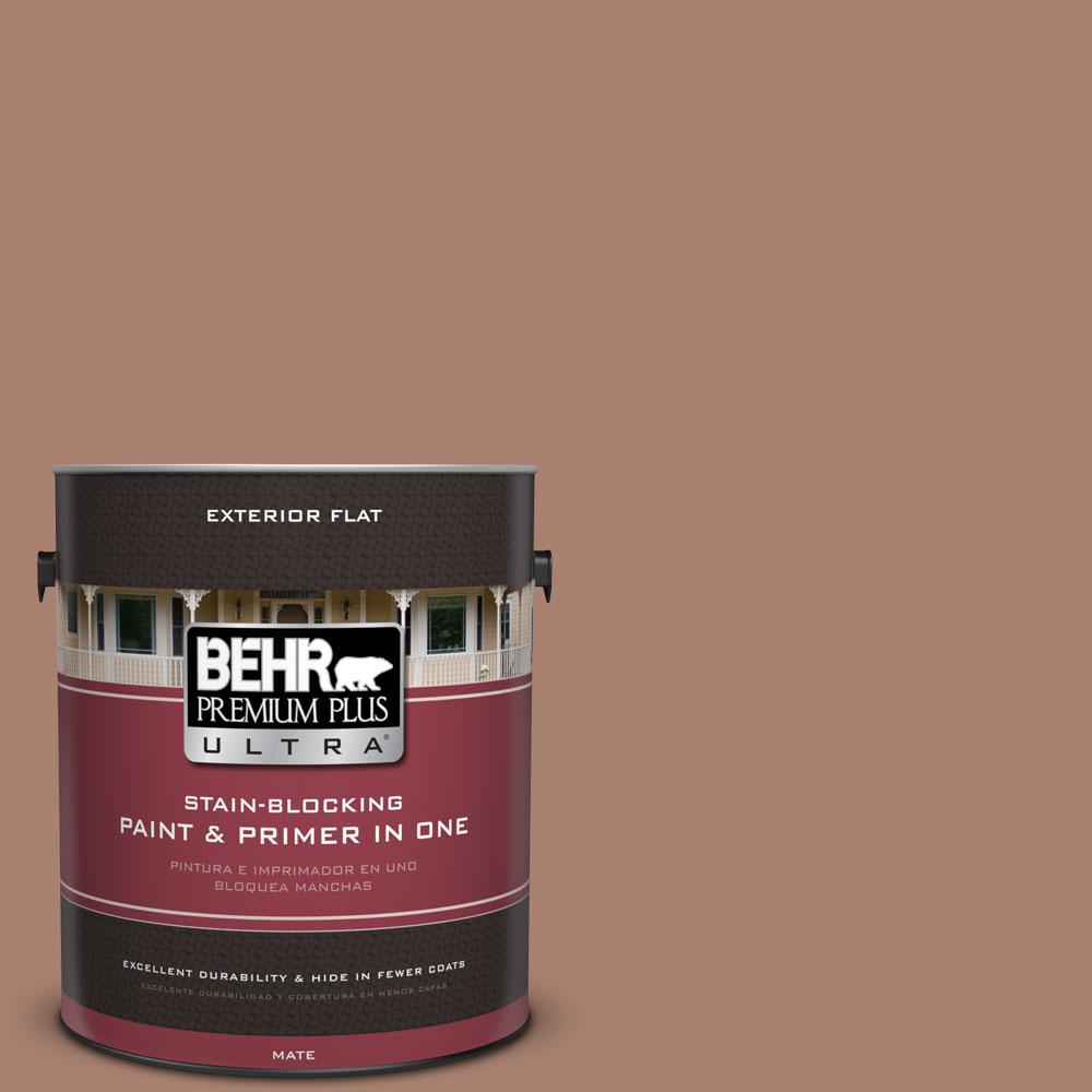 BEHR Premium Plus Ultra 5gal. ICC71 Warm Nutmeg Flat Exterior Paint485305 The Home Depot