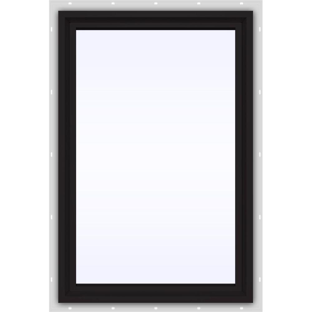 JELD-WEN 24 in. x 36 in. V-4500 Series Black FiniShield Vinyl Picture ...