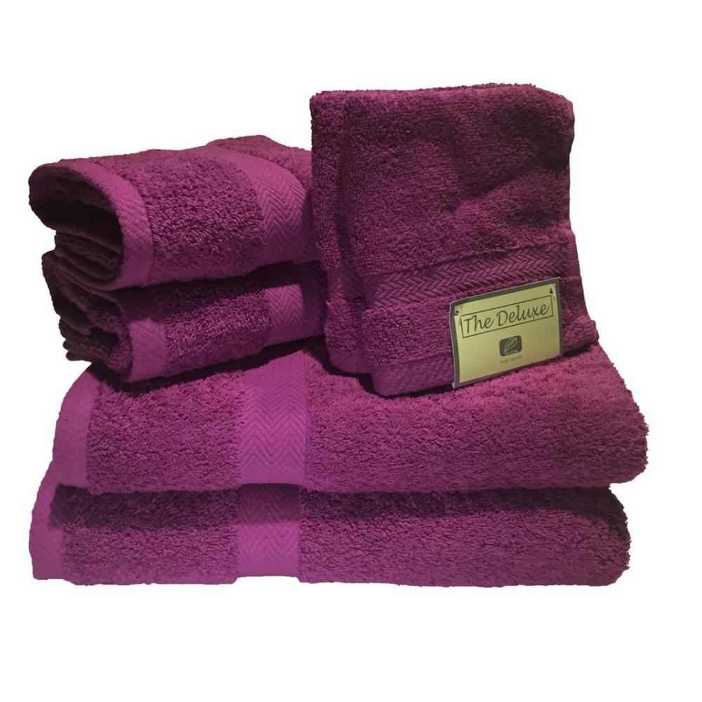 Espalma Deluxe 6 Piece Cotton Terry Bath Towel Set In Magenta 843488 Espalma Deluxe 6 Piece Cotton Terry Bath Towel Set In Magenta