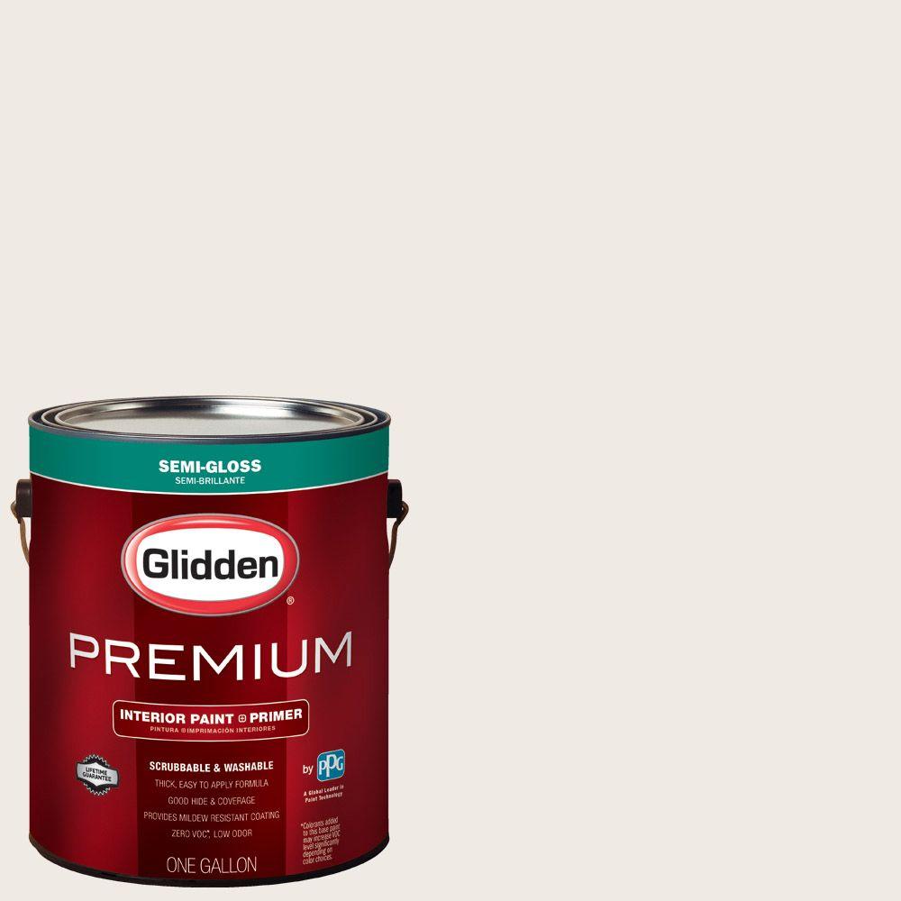 Glidden Premium 1 gal. #HDGO35U Natural White Semi-Gloss Interior Paint ...