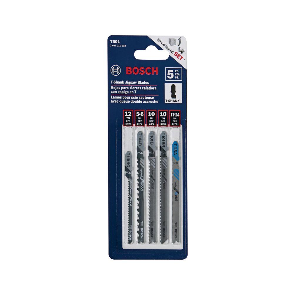 Bosch MultiPurpose Steel TShank Jig Saw Blade Set for Cutting Wood