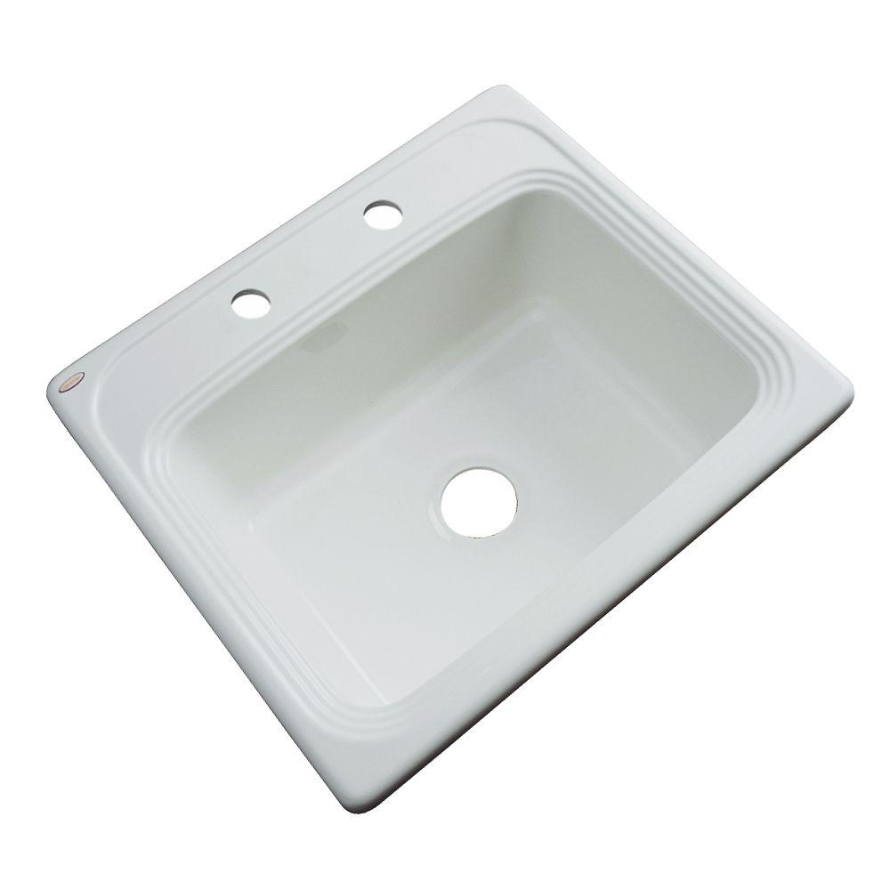 Thermocast Wellington DropIn Acrylic 25 in. 2Hole Single Bowl Kitchen Sink in Ice Grey28280