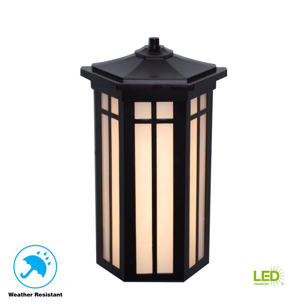 Home Decorators Collection Antique Bronze Outdoor Led Pocket Wall Lantern Sconce Dw7177abz The Home Depot