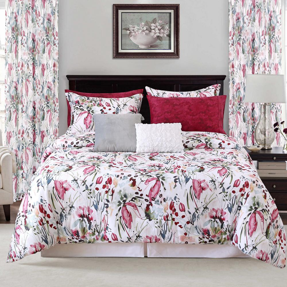 Sara B Rhapsody 4 Piece Red King Comforter Set Sbcfrhap4 The