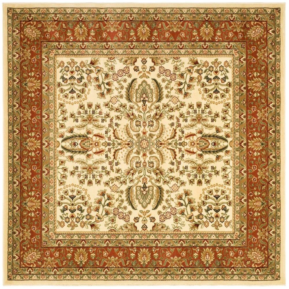 Safavieh Lyndhurst Ivory\/Rust 8 ft. x 8 ft. Square Area RugLNH214R8SQ  The Home Depot