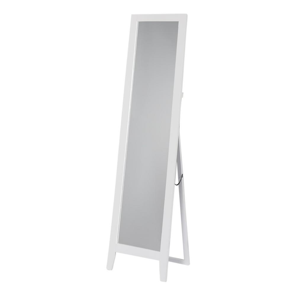 Kings Brand Furniture White Wood Frame Easel Floor Mirror W3509M The Home Depot
