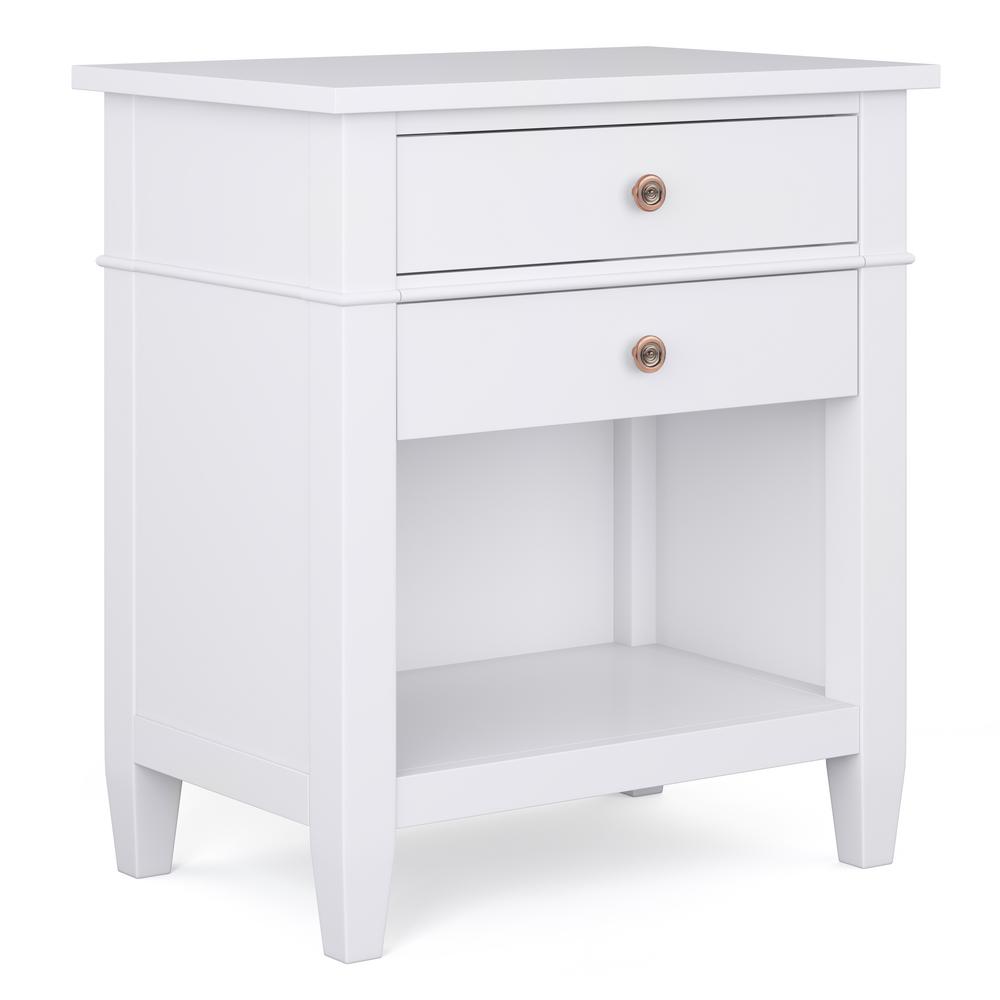 Brooklyn + Max Richland 2 Drawer White Bedside Table 26 in. H x 24 