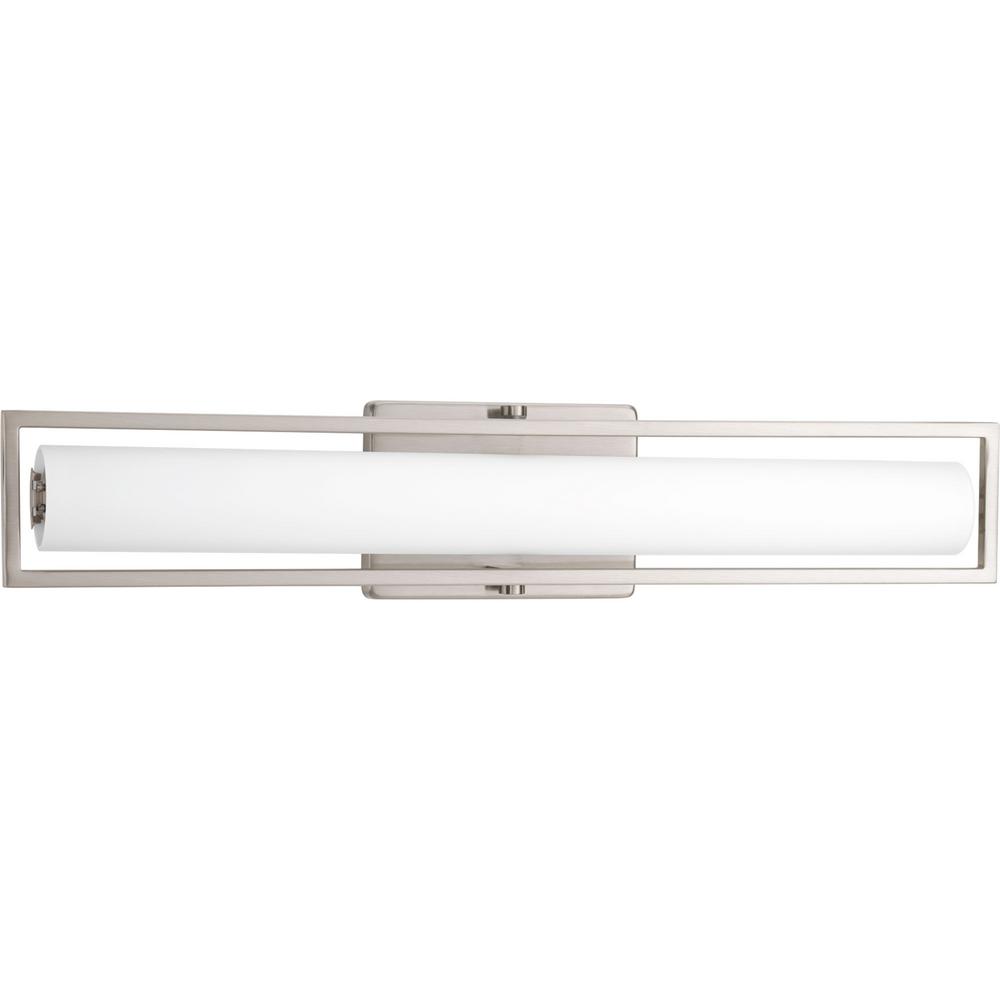 Progress Lighting Frame 15-Watt Brushed Nickel Integrated LED Vanity Light