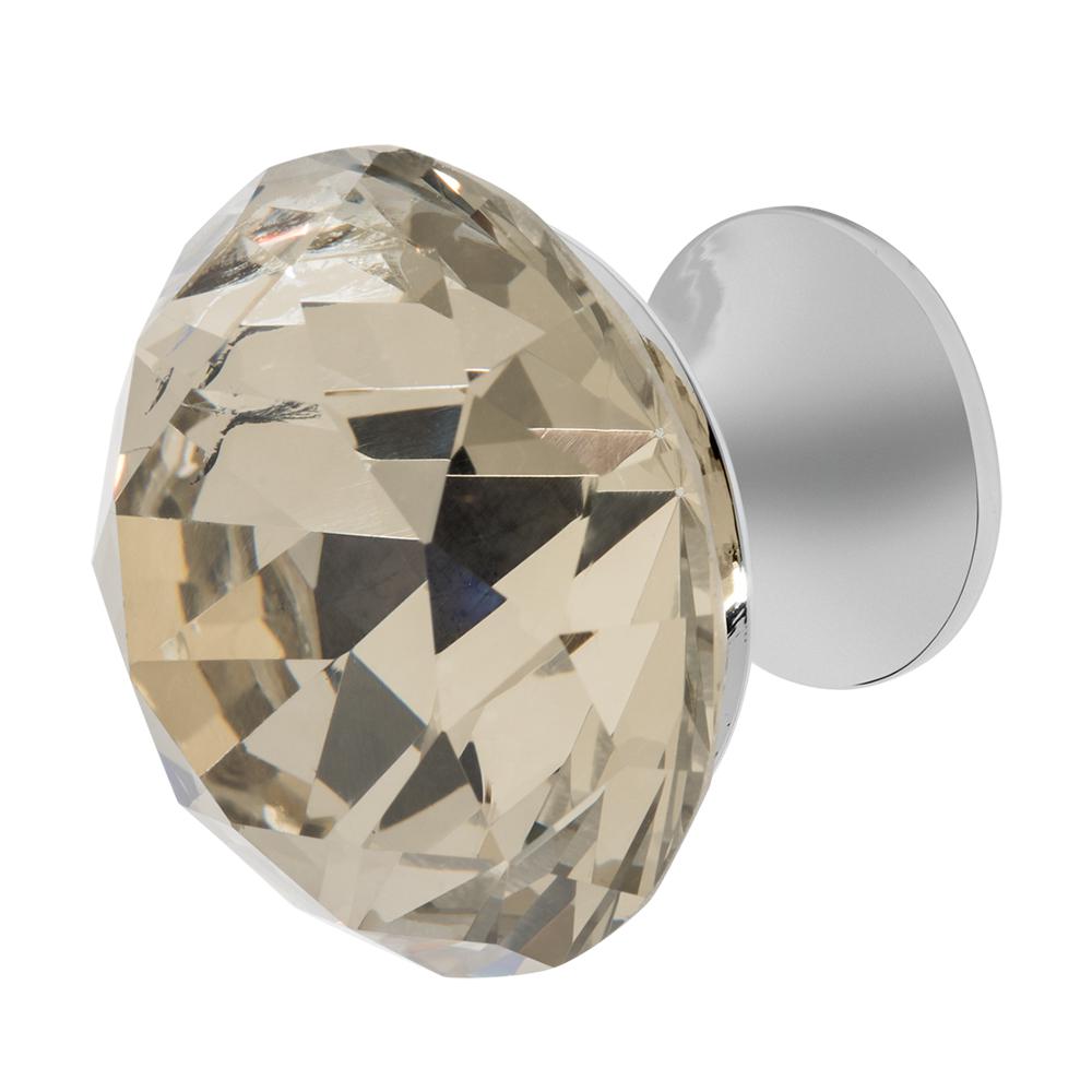 Wisdom Stone Nina 13/8 in. Chrome with Antique Yellow Crystal Knob4223CHAY The Home