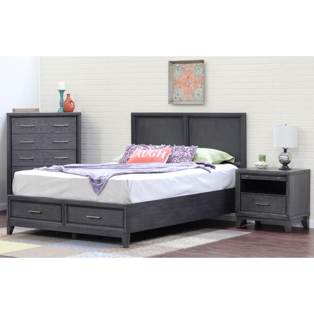 Chelsea Gray Wash King Storage Bed 7038gw The Home Depot