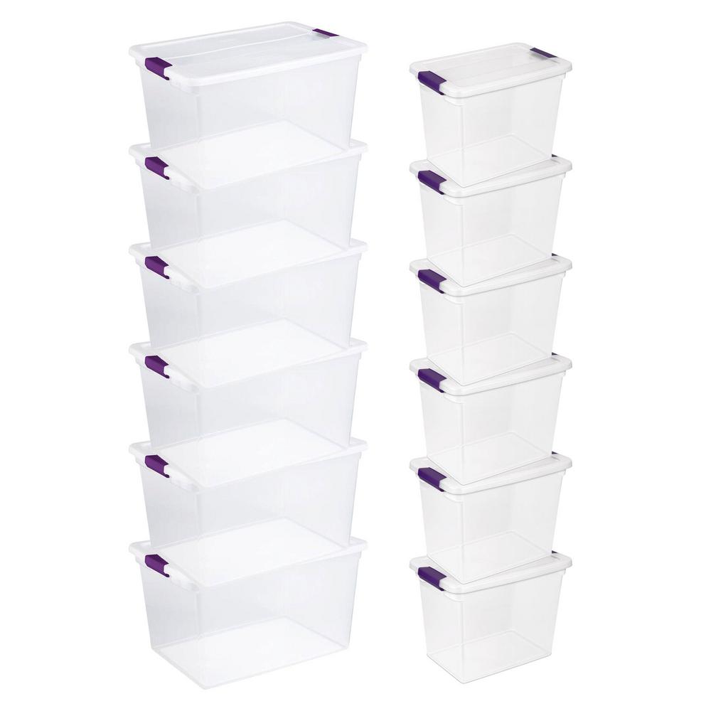 Sterilite 66 Qt Clear Box Storage Container 6 Pack 27 Qt