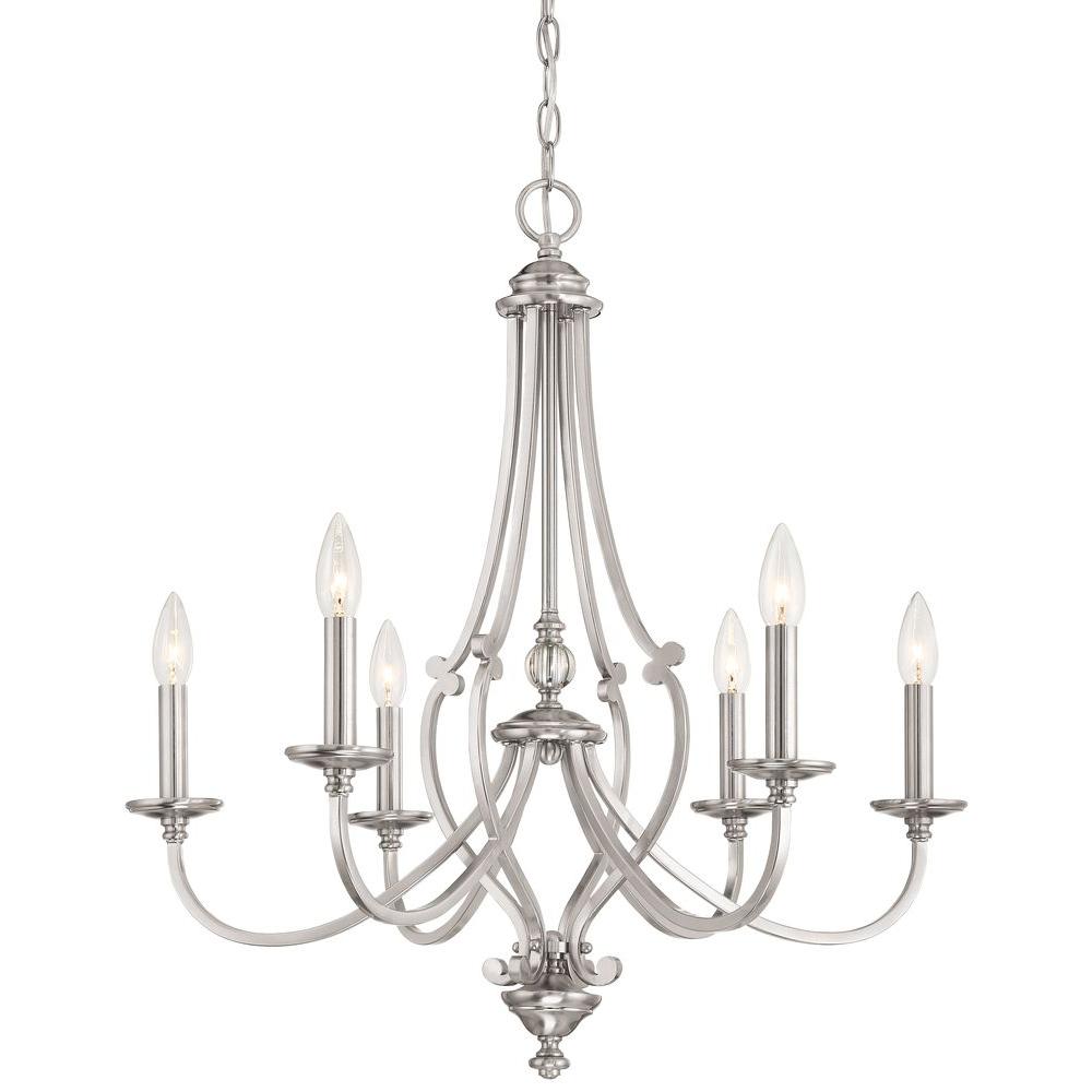 Candle Style Chandeliers Lighting The Home Depot Savannah Row 6 Light