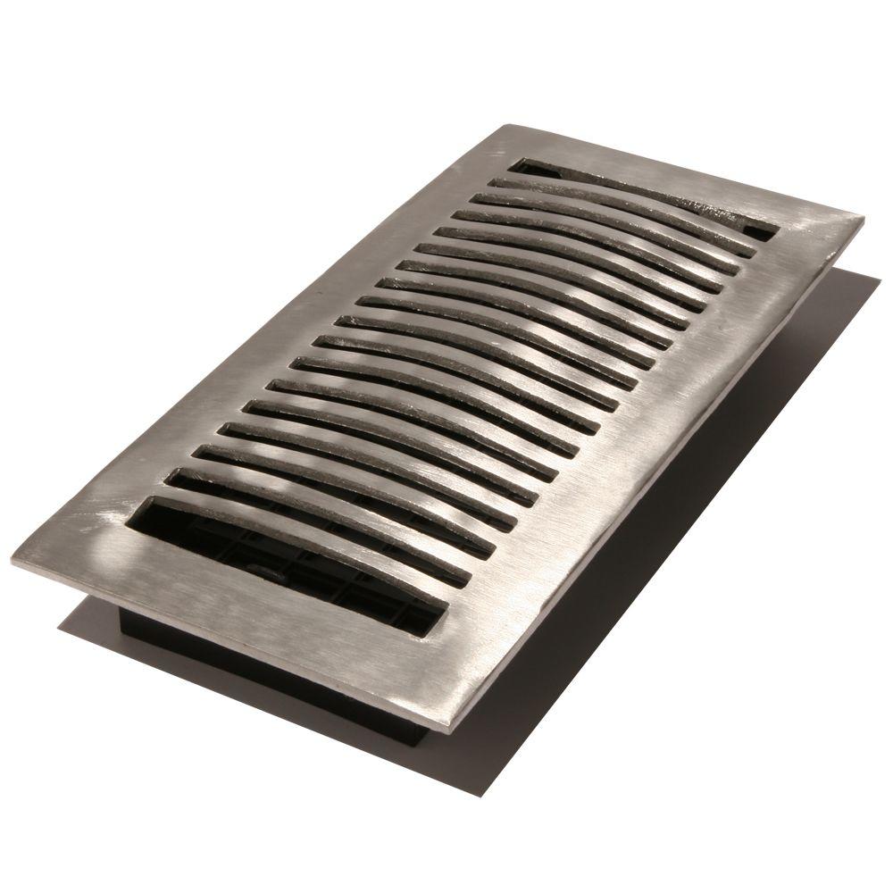 2 in. x 12 in. Aluminum Floor Register-LA212-NKL - The ...