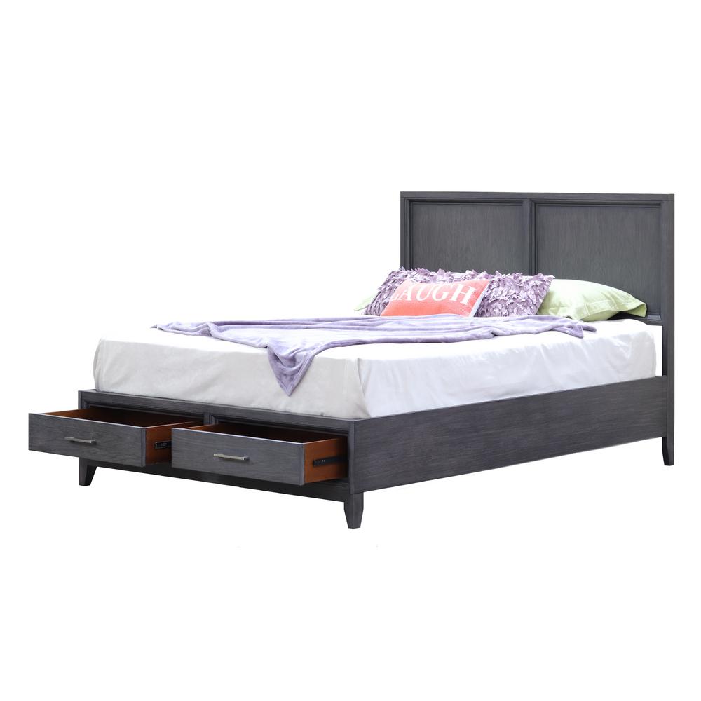 Chelsea Gray Wash Queen Storage Bed 7037gw The Home Depot