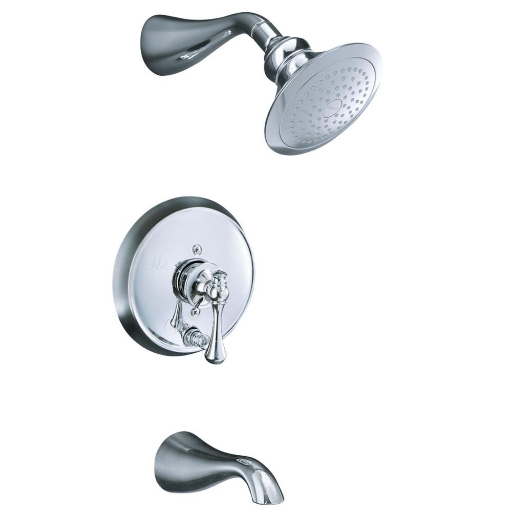 Kohler Revival 1-Handle Tub and Shower Faucet Trim in Polished Chrome ...