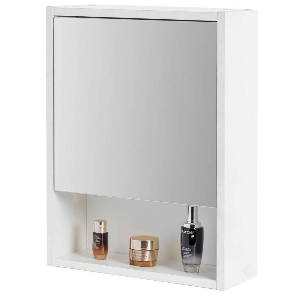 Unbranded 17 5 In X 23 5 In Surface Mount Medicine Cabinet Bathroom Storage Mirrored Vanity Medicine Chest With 3 Shelves Qi003743 The Home Depot