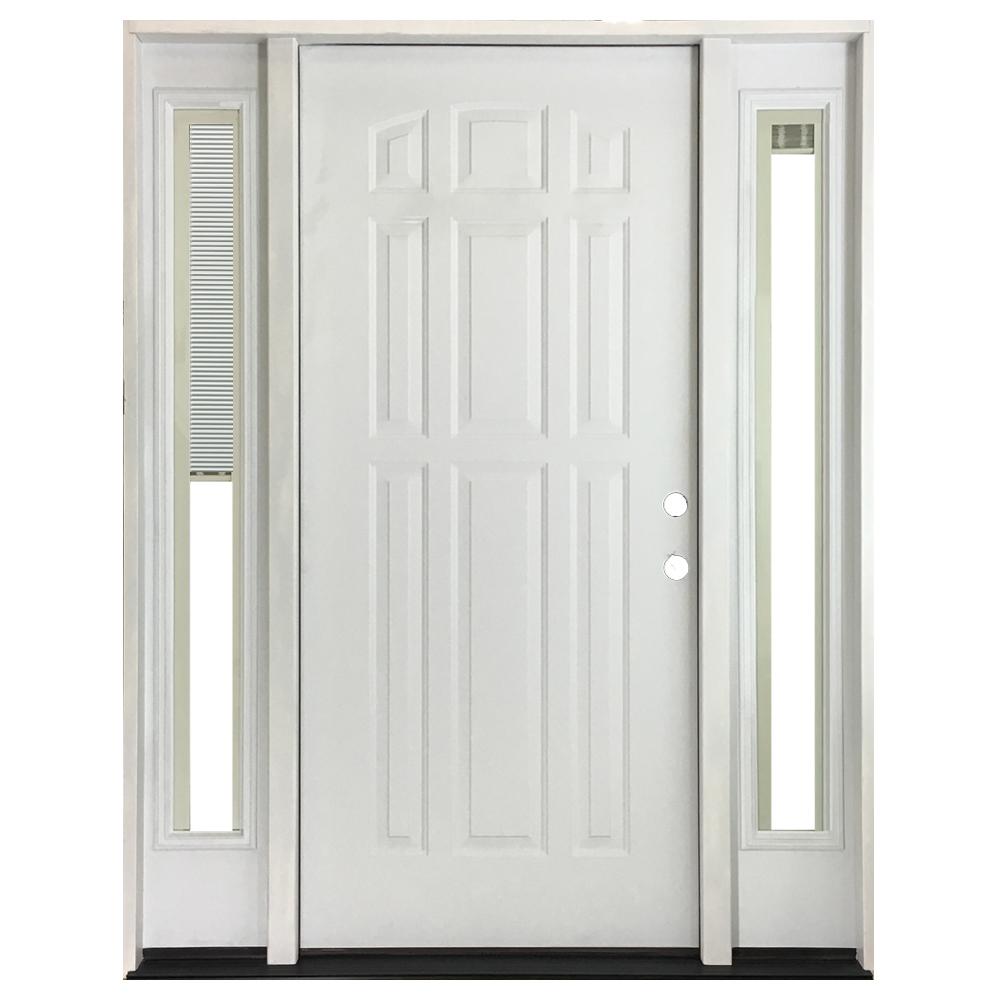 Steves Sons 64 In X 80 In 9 Panel Primed White Left Hand Steel