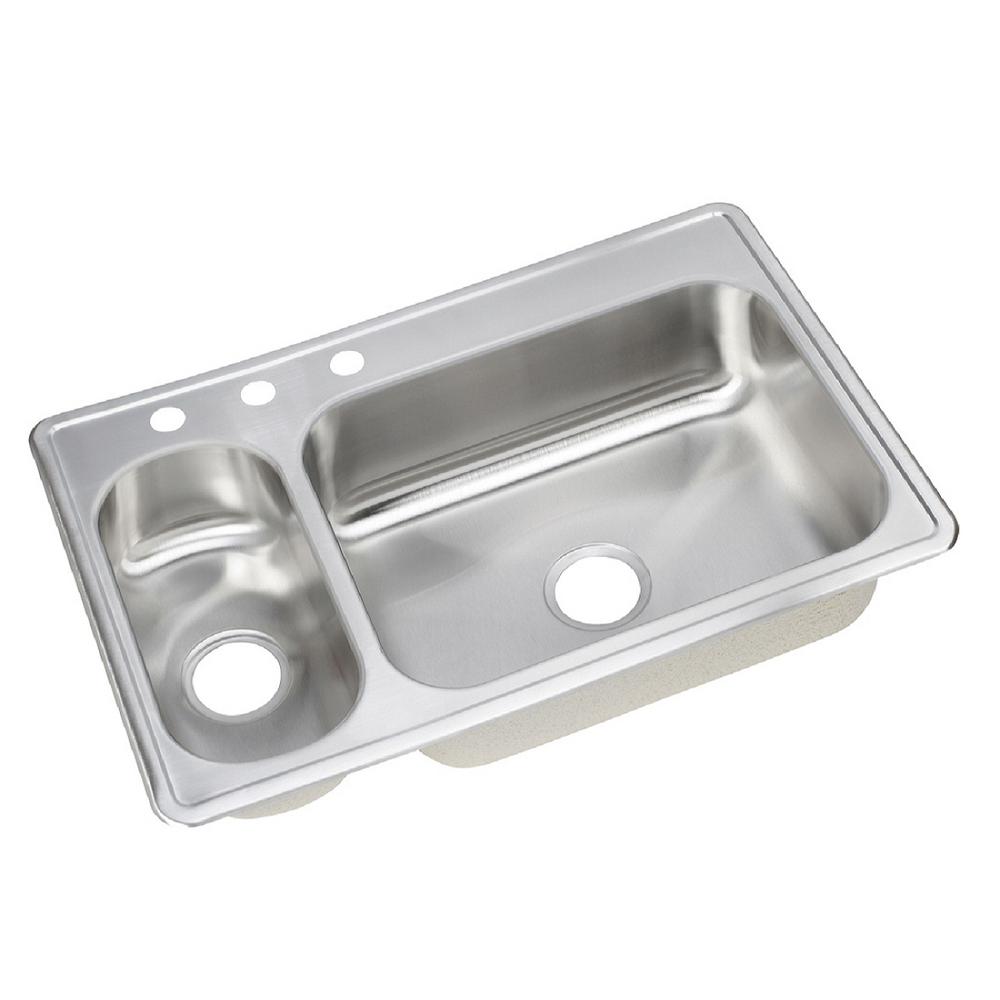 Kohler Toccata Drop In Stainless Steel 33 In 4 Hole Double Bowl