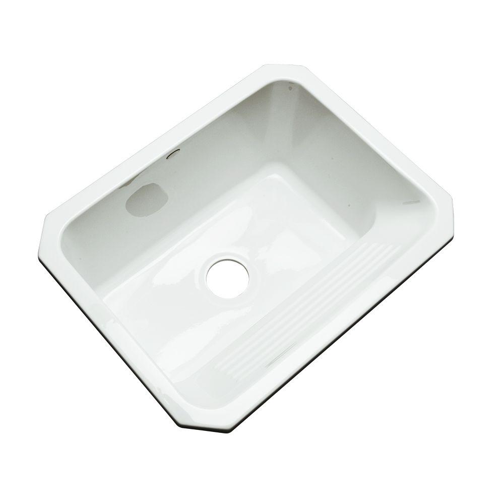 Thermocast Kensington Undermount Acrylic 25 In Single Bowl Utility Sink In White