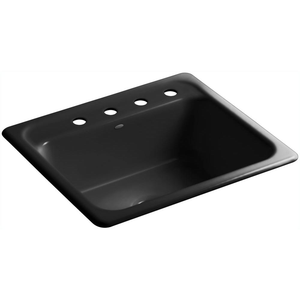 Kohler Mayfield Drop In Cast Iron 25 4 Hole Single Bowl Kohler Mayfield Drop In Cast Iron 25 4 Hole Single Bowl