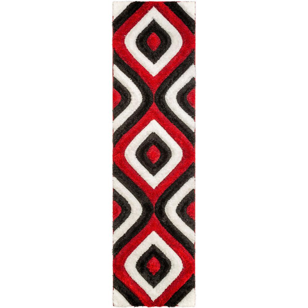 Well Woven San Francisco Malibu Red Modern Trellis Ogee 2 Ft 3 In