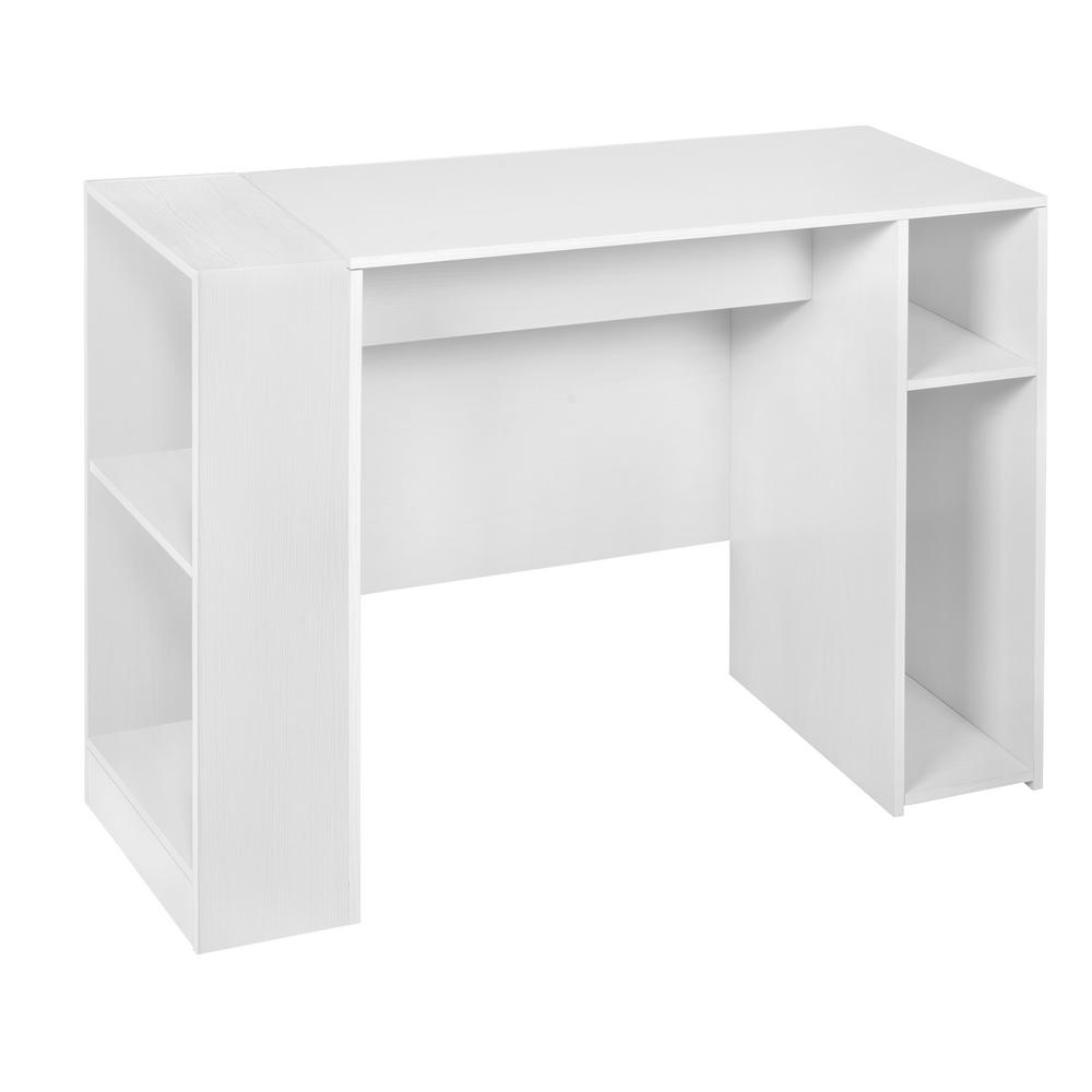 Niche Mod 31 In White Wood Grain Desk With 2 Shelf Bookcase