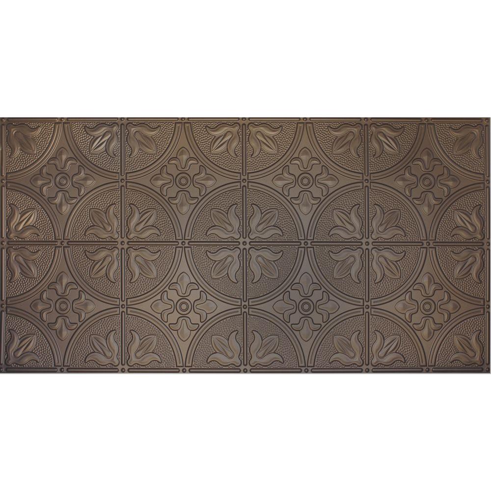 Global Specialty Products Dimensions Faux 2 Ft X 4 Ft Glue Up Tin Style Bronze Ceiling Tile For Surface Mount