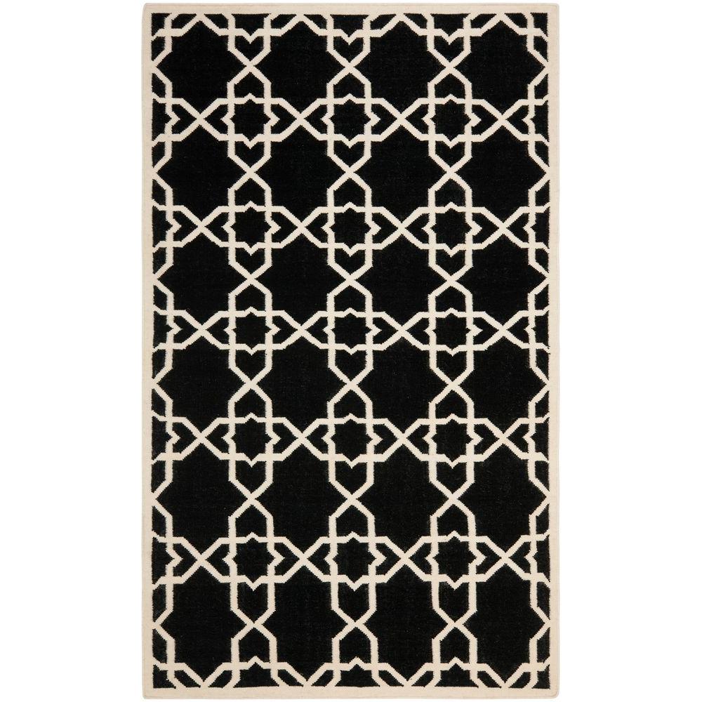 Safavieh Dhurries Black Ivory 6 Ft X 9 Area Rug Dhu548l Safavieh Dhurries Black Ivory 6 Ft X 9