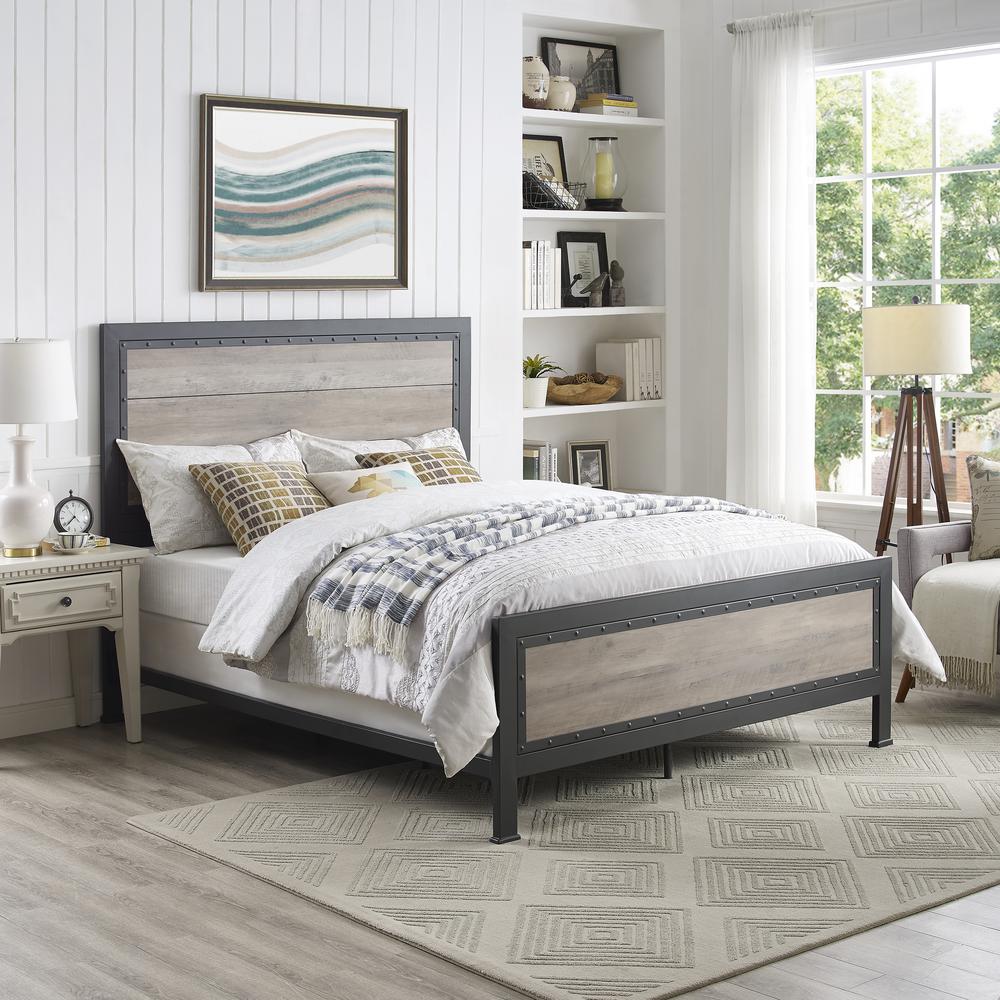 Walker Edison Furniture Company Queen Size Grey Wash ...