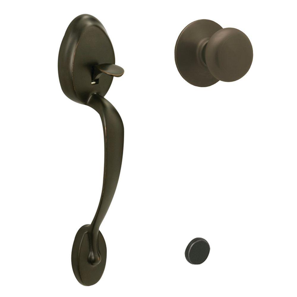 door handle schlage bronze entry oil rubbed knob plymouth ply fe285 handlesets homedepot