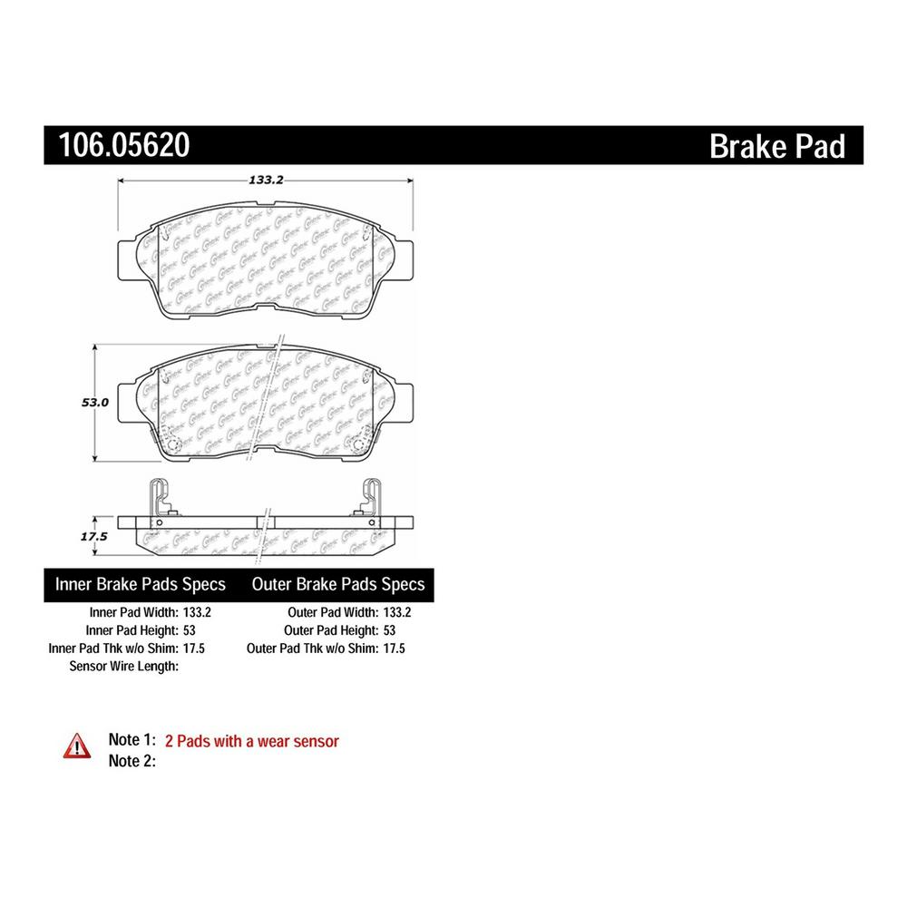 Centric Parts Disc Brake Pad Set 2000 2001 Toyota Camry 2 2l 106 05620 The Home Depot