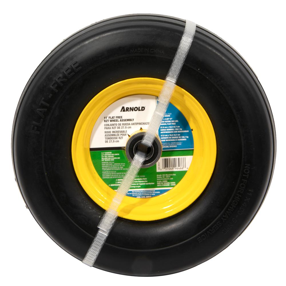 Arnold 11 in. x 4 in. Flat Free Zero Turn Front Wheel Assembly with