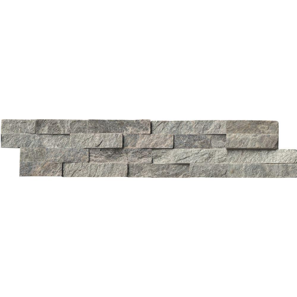 Special Values Slate Tile Natural Stone The Home Depot Sage Green Ledger Panel 6 In X 24 Natural Quartzite Wall Tile
