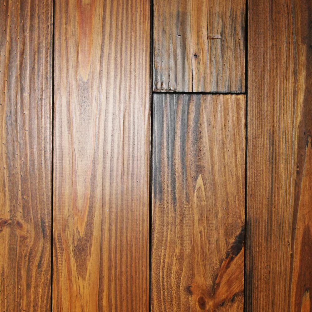 Hand Scraped Roasted Pine 3/4 in. Thick x 51/8 in. Wide x Random Length Solid Hardwood Flooring